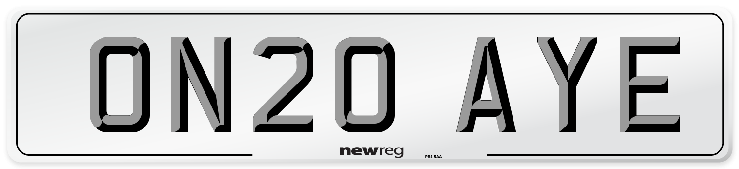 ON20 AYE Number Plate from New Reg